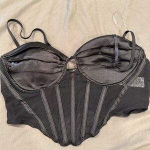 Elegant Black Satin Bustier